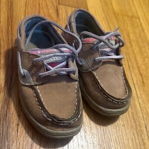 Little Kids Sperry Tan Leather Boat Shoes / unisex / Little Kid Sz 7.5